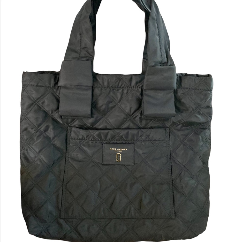 Marc Jacobs Women’s Quilted Large Black Nylon Tote Shoulder Bag Large Pockets